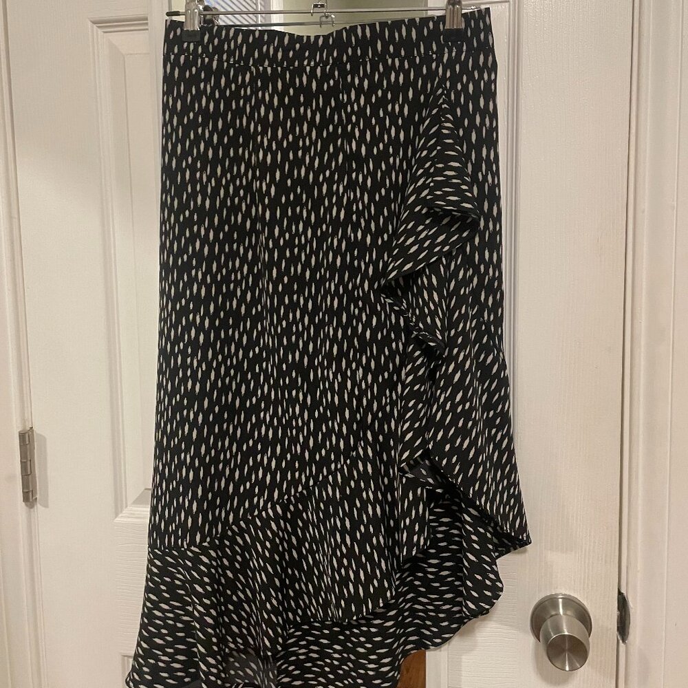 Black Pattern Midi Skirt